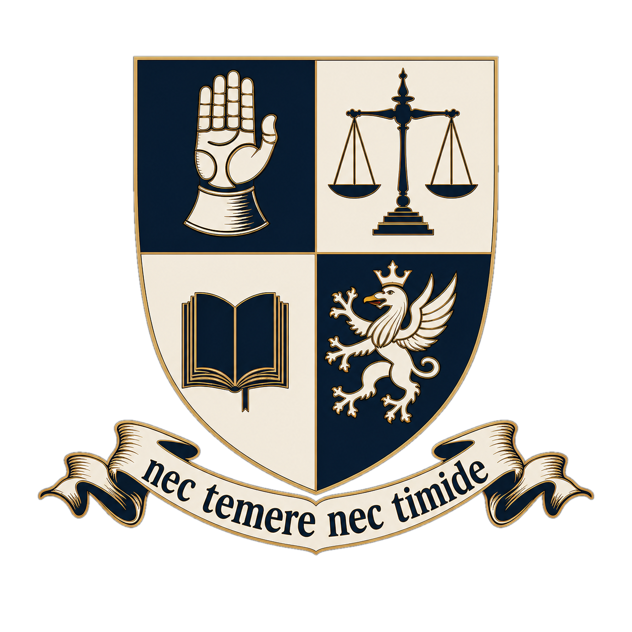 Heraldic shield for Justin Shoesmith